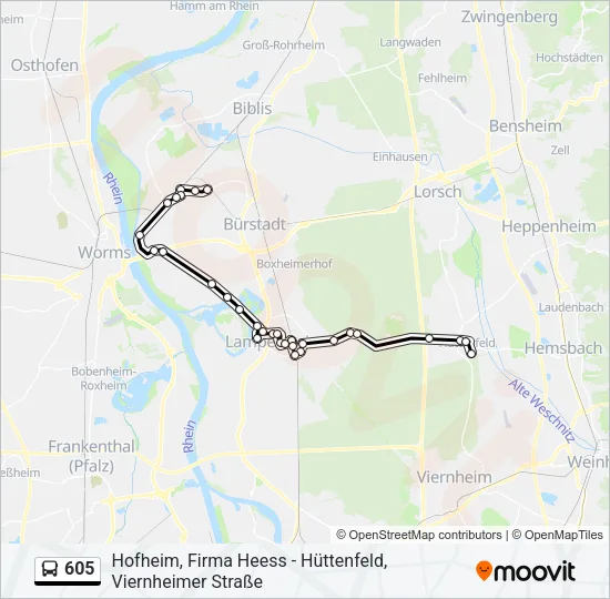 605 Bus Line Map