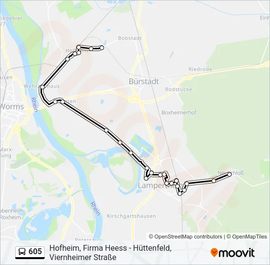 605 Bus Line Map