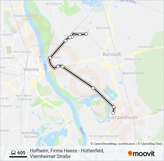 605 Bus Line Map