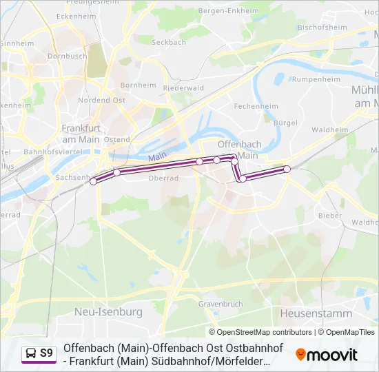 S9 Bus Line Map
