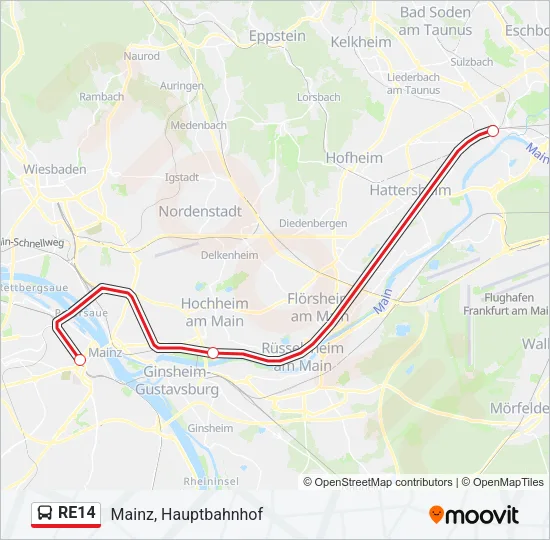 RE14 Bus Line Map