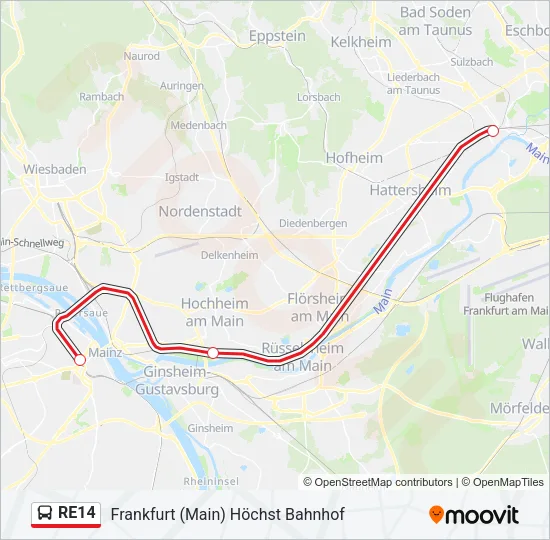 RE14 Bus Line Map