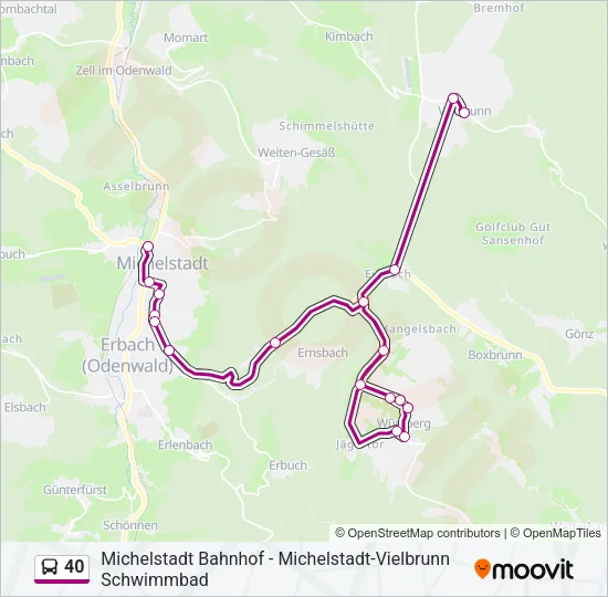 40 Bus Line Map