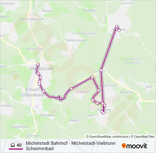 40 Bus Line Map