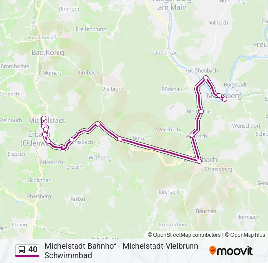 40 Bus Line Map