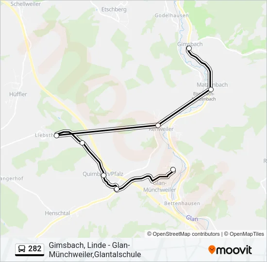 282 Bus Line Map