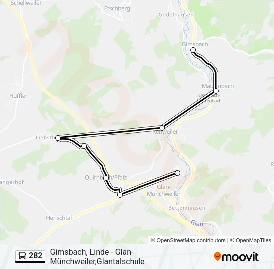 282 Bus Line Map