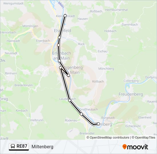 RE87 Bus Line Map