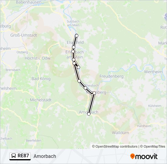 RE87 Bus Line Map