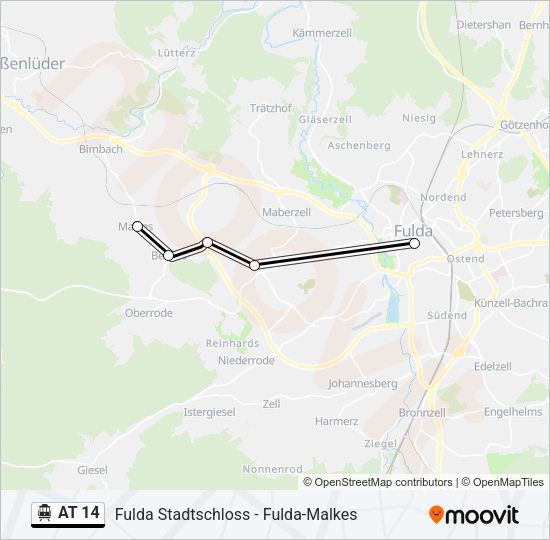 S-Bahn AT 14: карта маршрута