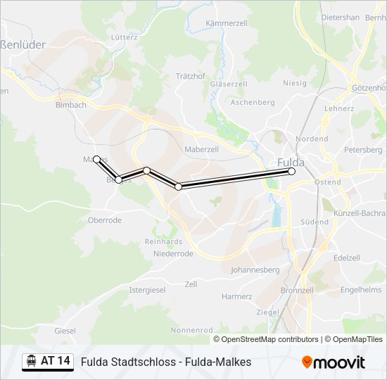 S-Bahn AT 14: карта маршрута