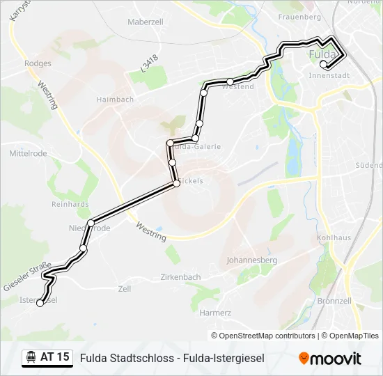 S-Bahn AT 15: карта маршрута