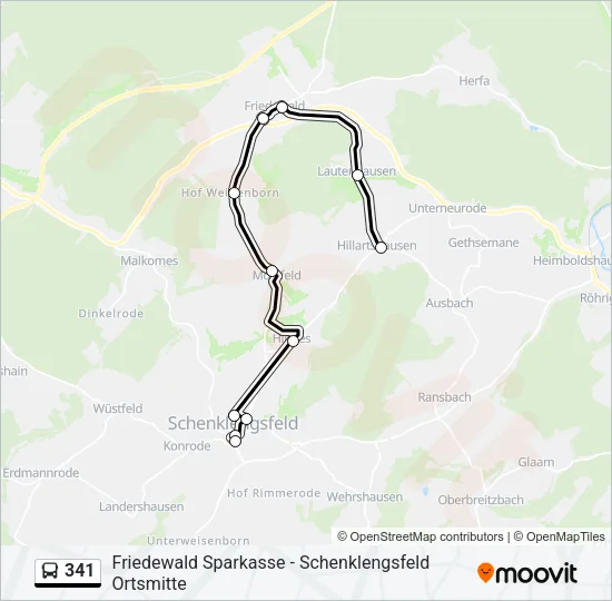 341 Bus Line Map