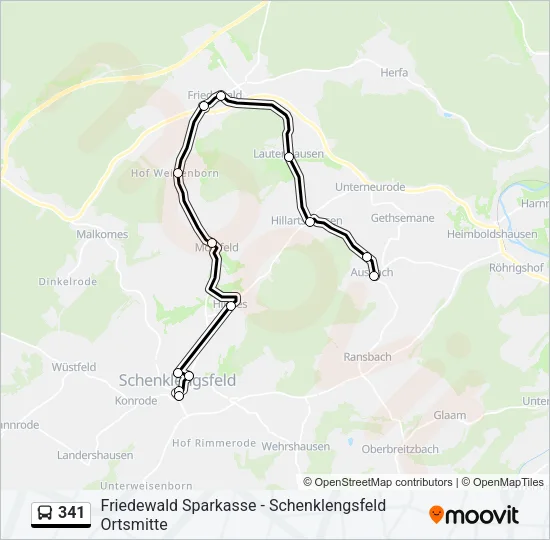341 Bus Line Map