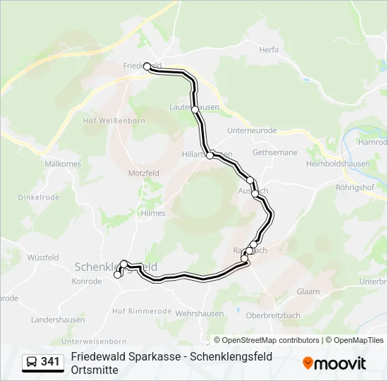 341 Bus Line Map
