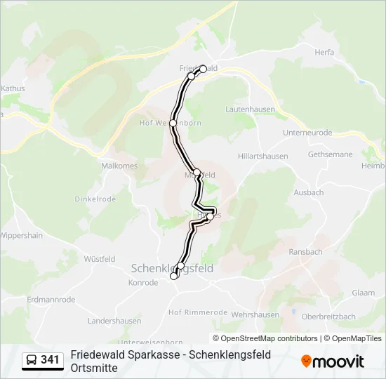 341 Bus Line Map