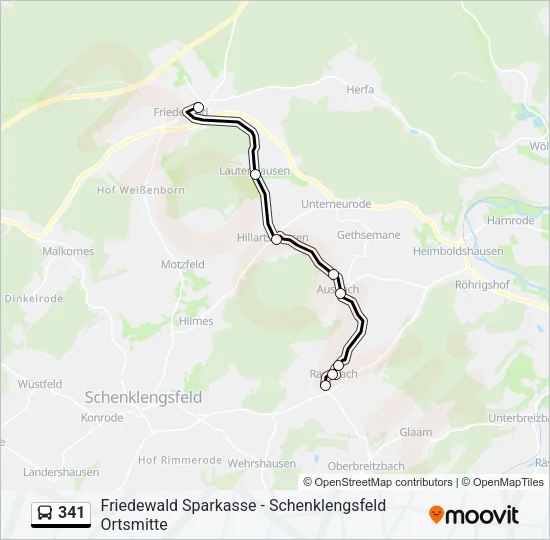 341 Bus Line Map
