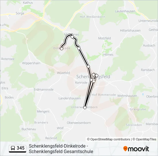 345 Bus Line Map