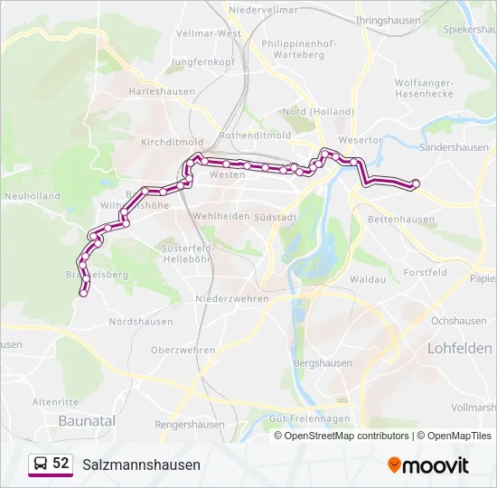 52 Bus Line Map