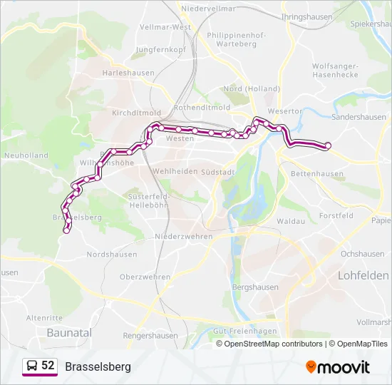 52 Bus Line Map