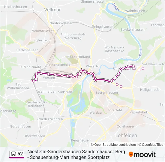 52 Bus Line Map