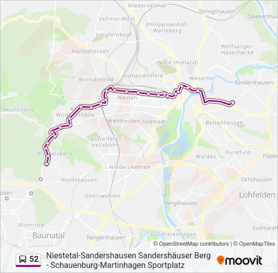 52 Bus Line Map
