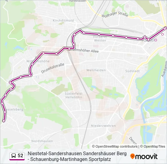 52 Bus Line Map