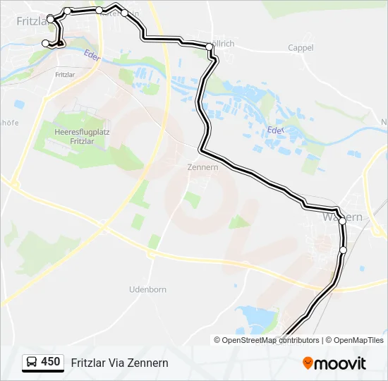 Buslinie 450 Karte