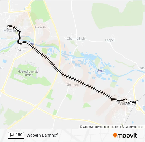 Автобус 450: карта маршрута
