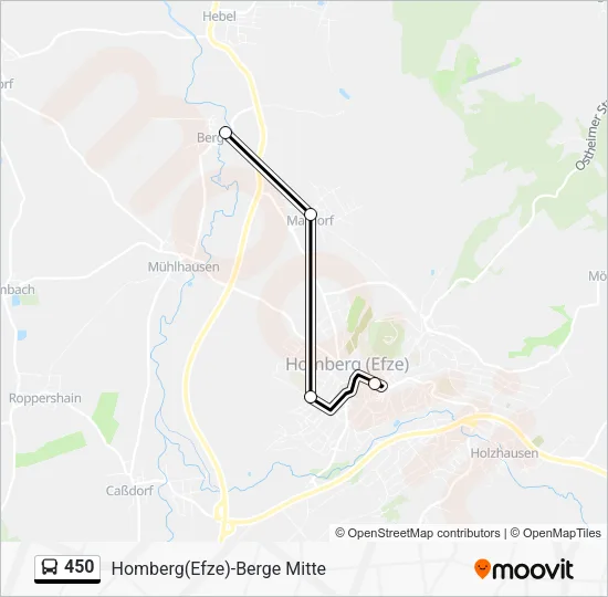 Автобус 450: карта маршрута