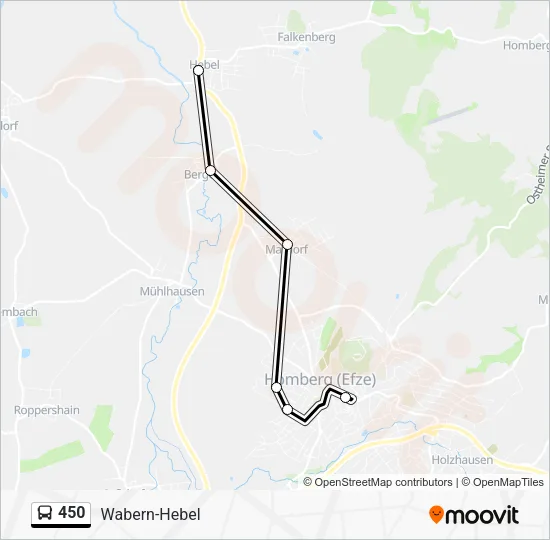 Автобус 450: карта маршрута