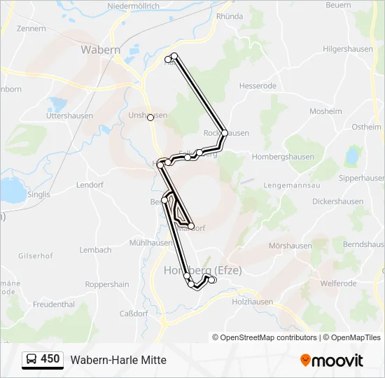 Автобус 450: карта маршрута