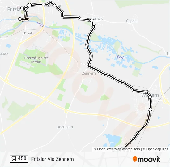 Автобус 450: карта маршрута