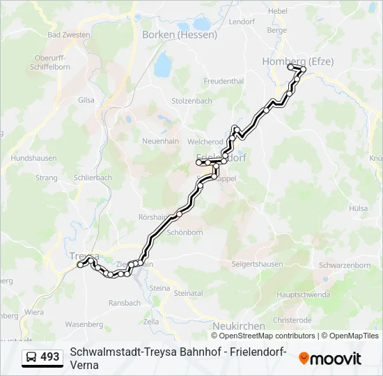 493 Bus Line Map