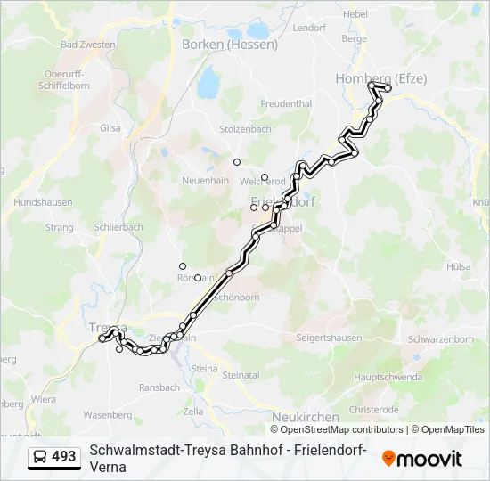 493 Bus Line Map