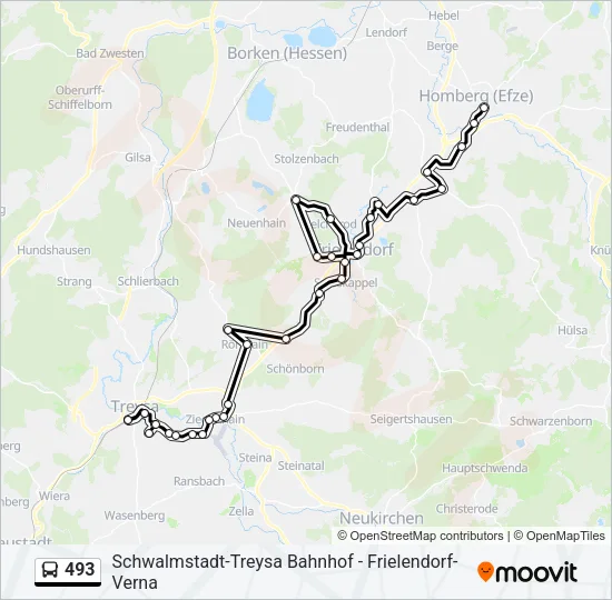 493 Bus Line Map