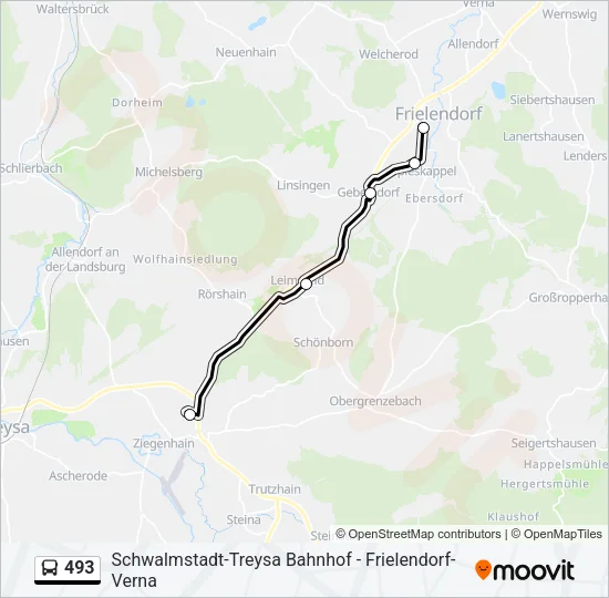 493 Bus Line Map