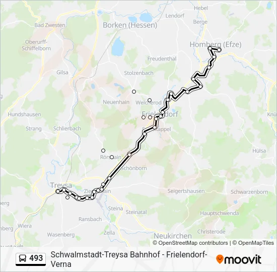 Автобус 493: карта маршрута