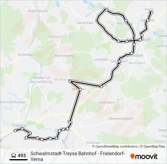 Автобус 493: карта маршрута