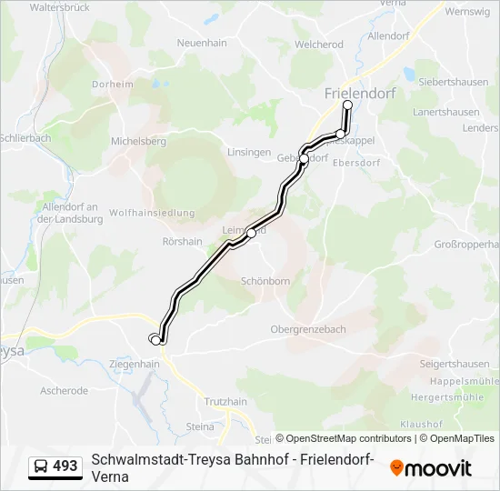 Автобус 493: карта маршрута