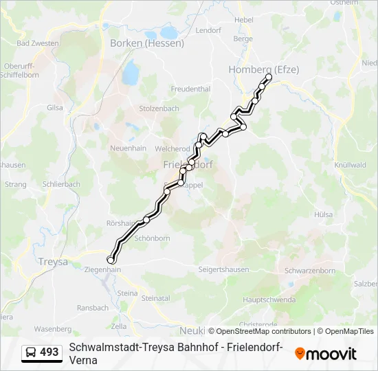 Автобус 493: карта маршрута