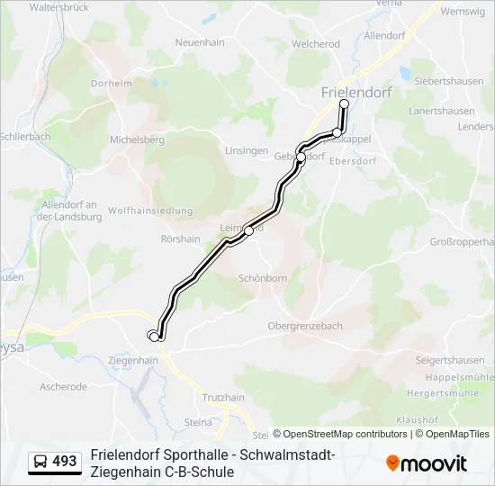 493 Bus Line Map