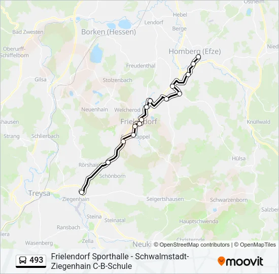 493 Bus Line Map