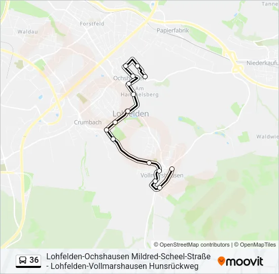 36 Bus Line Map
