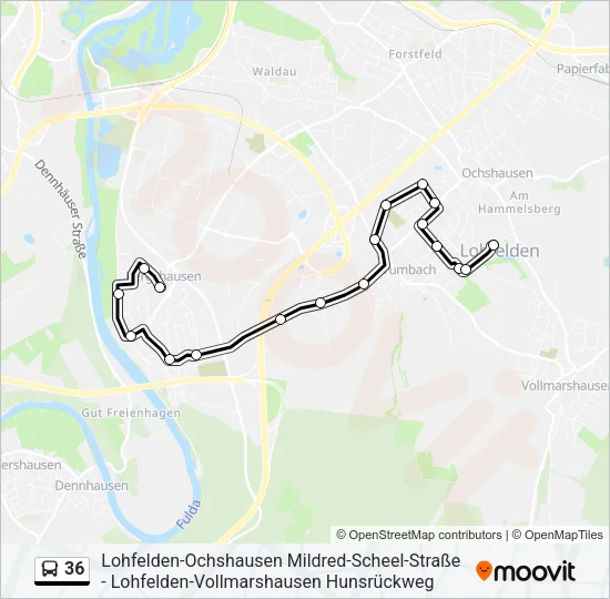 36 Bus Line Map