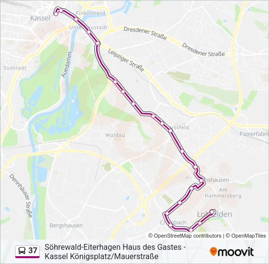 37 Bus Line Map
