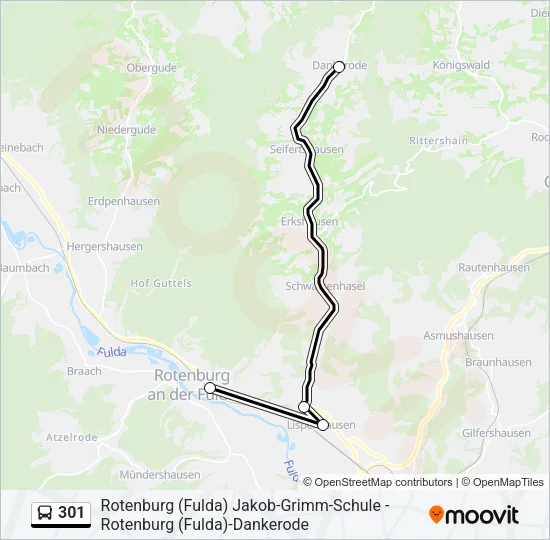 301 Bus Line Map