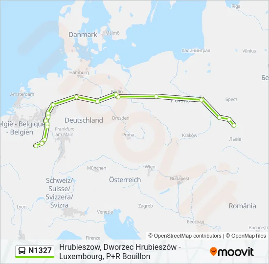 N1327 Bus Line Map