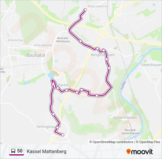 50 Bus Line Map