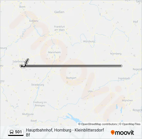 501 Bus Line Map